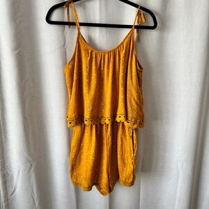 Aerie Golden Floral Sleeveless Romper Size Medium